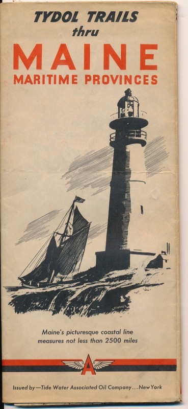 1940 TRAVEL BROCHURE TYDOL TRAILS THROUGH MAINE MARITME PROVINCES MAP