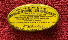 Early 1900s DR. MORSE'S INDIAN ROOT PILLS Vintage OVAL MEDICINE TIN  Antique Tin