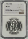 1956 Franklin Half Dollar Coin NGC MS 64