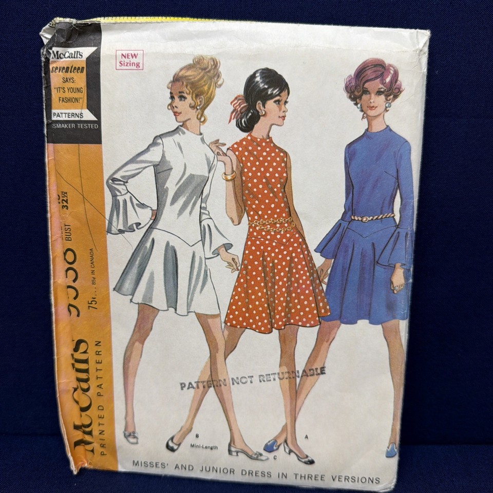 2 Vintage Patterns 1967 1968 Dress Cape Pants Sewing UNCUT #9028 Sz8 ...