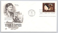 First Day Cover Scott s #1487 Willa S Cather Novelist Red Cloud NE 1973