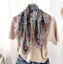 100 Twill Silk Scarf Bandana Shawl Neckerchief cashew Print Wrap 65X65cm new