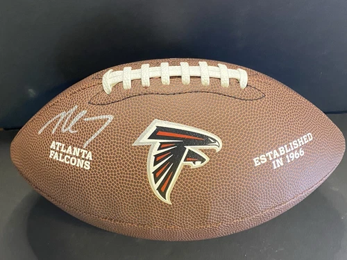 Michael Vick Autographed Atlanta Falcons Logo Wilson Football Schwartz COA