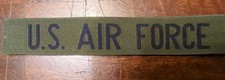 USAF U.S. AIR FORCE OD Green BDU Uniform Olive Drab nylon name tape patch NOS