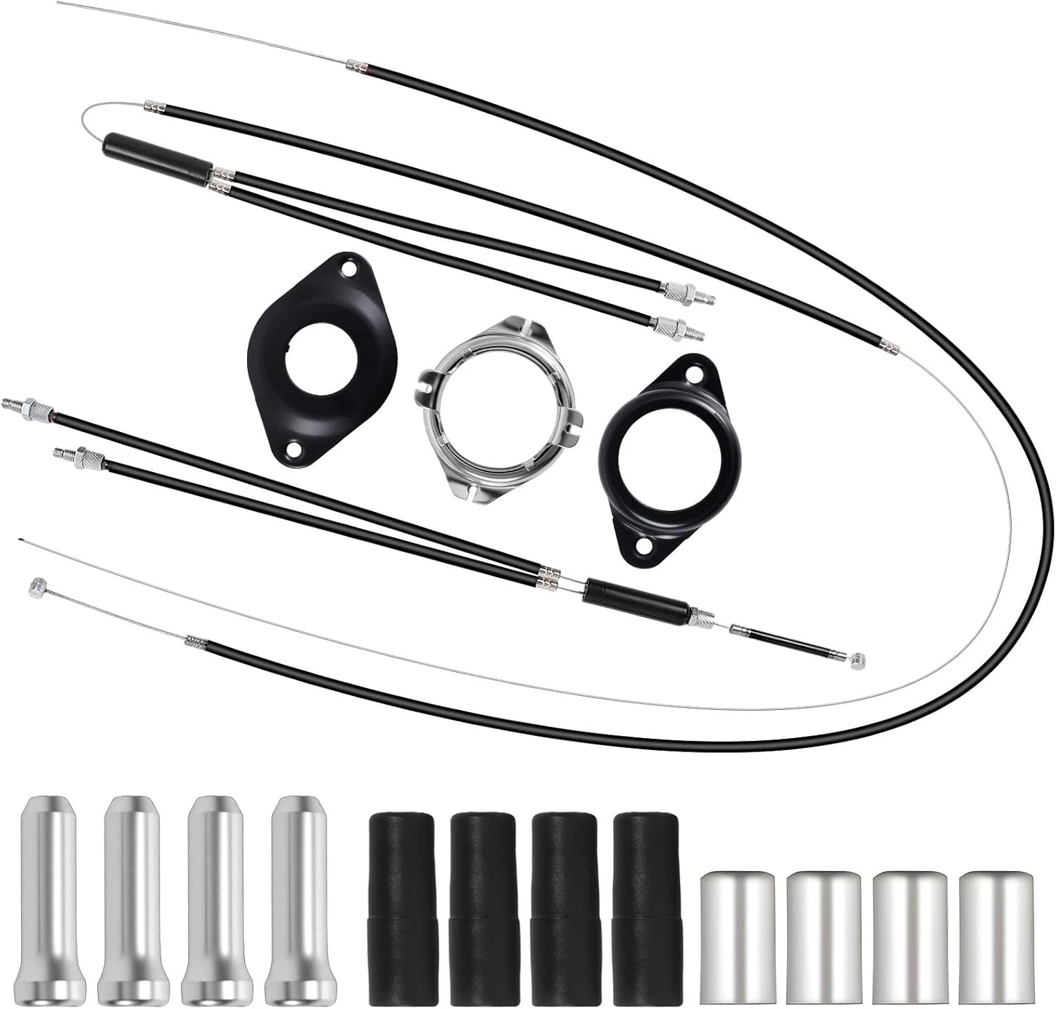 BMX Bike Gyro Brake Cables Front + Rear (Upper + Lower) with Spinner Rotor Compl - Picture 1 of 12