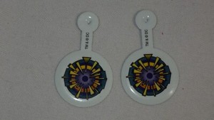 Two (2) DC Zero Hour Crisis in Time Metal Fold Over Tab Buttons Pins