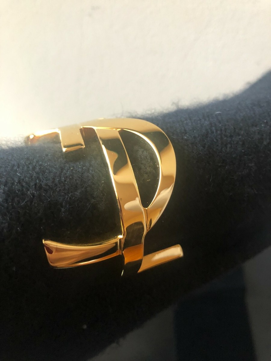 NEW Saint Laurent YSL Bracelet Cassandre Gold Plated Bangle