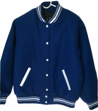 Game Women’s Varsity Jacket Large Wool Blend Royal Blue White New Vintage School