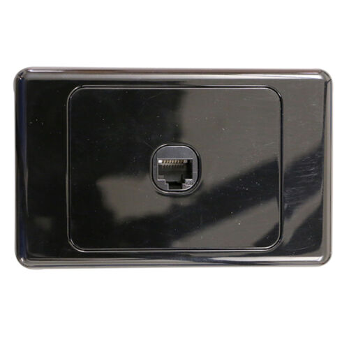 1 Gang Wall Plate Wallplate Clipsal Style RJ45 Cat 6 Data Network LAN - BLACK - Picture 1 of 4