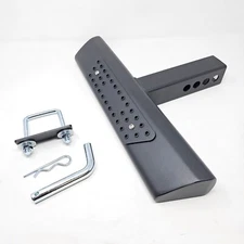 Black Heavy Duty Steel Tow Hitch Step 2" Receiver Truck Trailer 18" Straight Pad