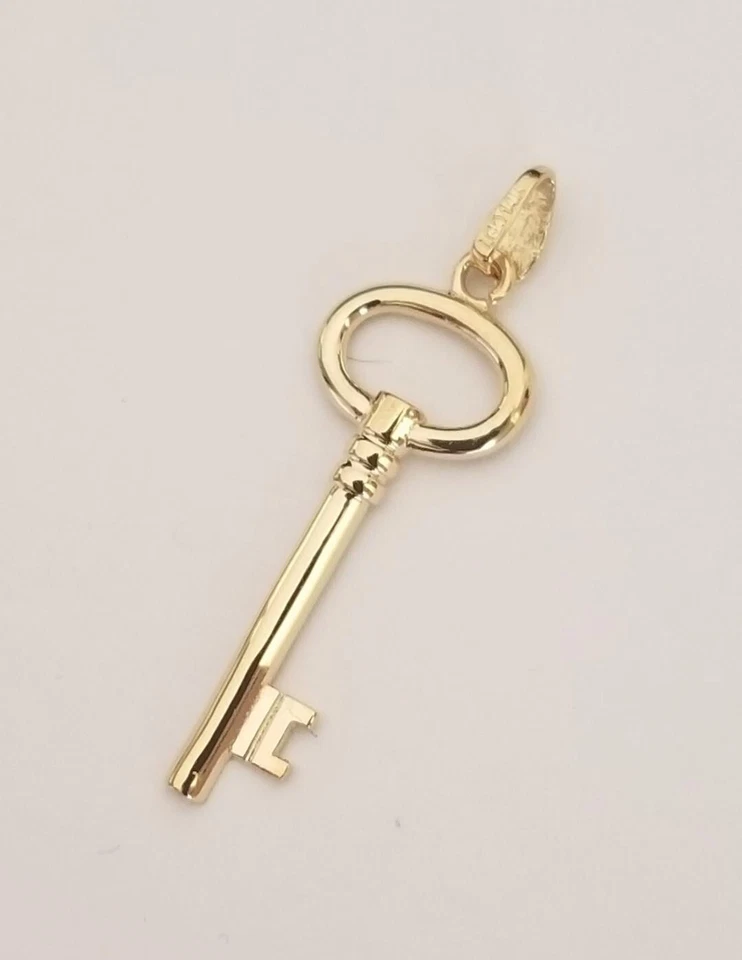 14k Real Solid Yellow Gold Key IIave Charm Pendant - Image 4 of 4