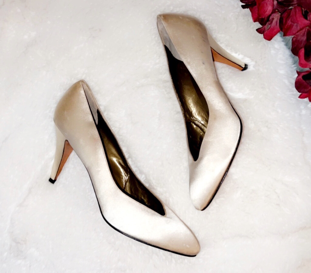 YVES SAINT LAURENT Tacco Vintage Satin TAGLIA 9