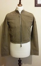 Peuterey Women's Biker Style Leather Jacket Beige Size Uk 12