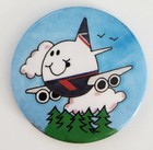 Aeroplane Airplane Humourous Button Badge, Vintage