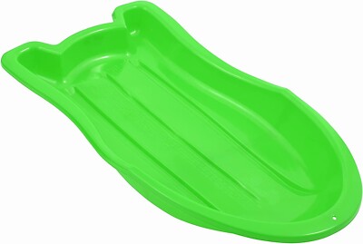 Superio Green Toboggan Snow Sled for Kids and Adults, 37'' Heavy Duty Plastic