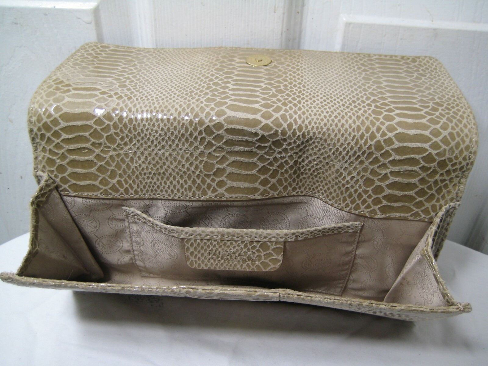 Michael Kors Brown Embossed Python Clutch Bag - image 8