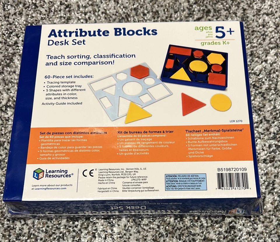 Sealed Brand New Learning Resources Attribute Blocks Desk Set in Tray - Image 2 of 2