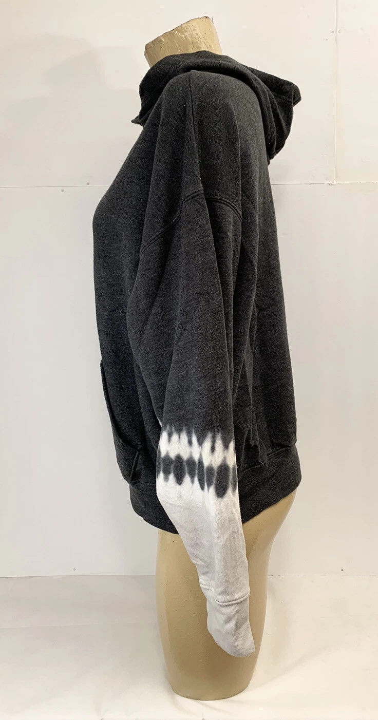 UNDERCOVER Felpa con cappuccio Victoria’s Secret ROSA nuova con etichetta XS X Small 26" manica lunga grigio bianco tie dye
