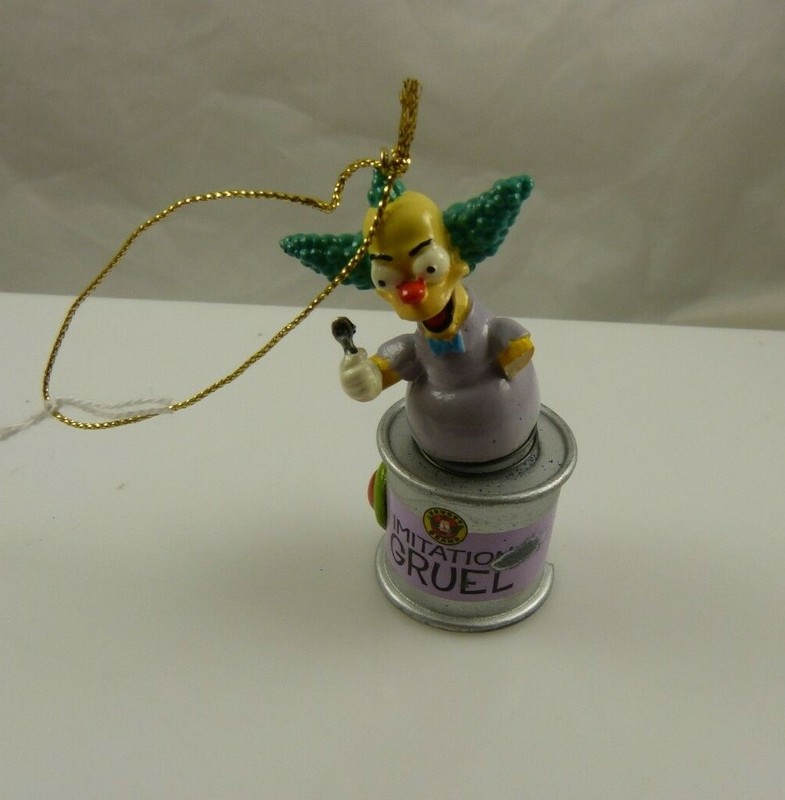 Simpsons Krusty the clown Gruel Christmas ornament xmas Kurt S. Adler hand broke
