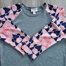 lularoe womens top minnie mouse raglan shirt 3/4 sleeve xs multicolor Disney 