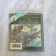 NEW Vtg Mill Hill Counted Glass Bead Ornament Kit Spring Bouquet Country Boy NOS