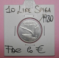 10 lire 1980 SPIGHE FDC  IN  OBLO' O SCIOLTA  LUSTRO  5 PZ DISP   COMPRA SUBITO