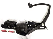 1955-1959 Chevy Truck Black Frame Mount Pedal Power Brake Booster Drum Valve Kit