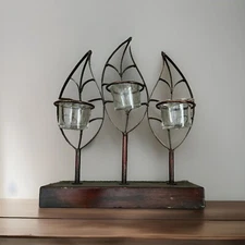 Designer Metal 3 Cup Candle Holder W/21 Tea Candles Included (G)