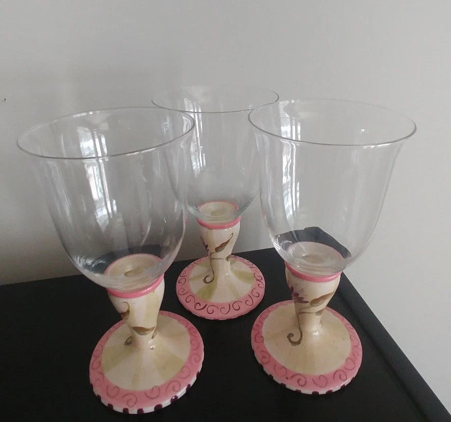 Ibiza 222 пятый кубки стекла фарфора ар-деко розовый цветочный потертый шик - Изображение 3 из 4