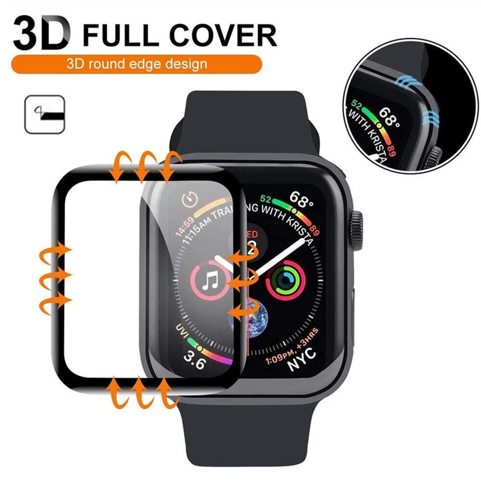 Full Cover Display Schutz Folie für Apple Watch Series 10 9 8 7 6 5 SE Ultra 2 - Bild 4 von 4