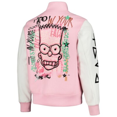 OFFWHITE×SIMPSONコラボ ジャケット M Freeze Max The Simpsons Pink/White Polished Punk Bart