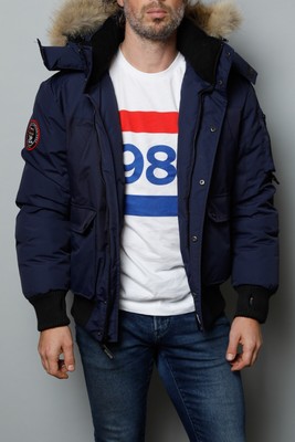 triple fat goose norden mens hooded bomber jacket