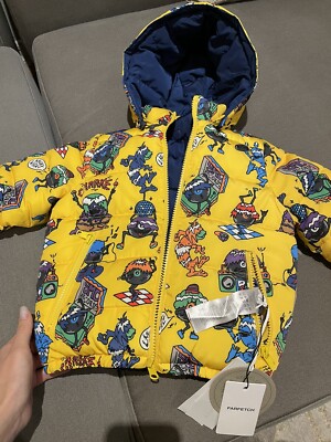 Stella McCartney Kids reversible monster print padded jacket 3T