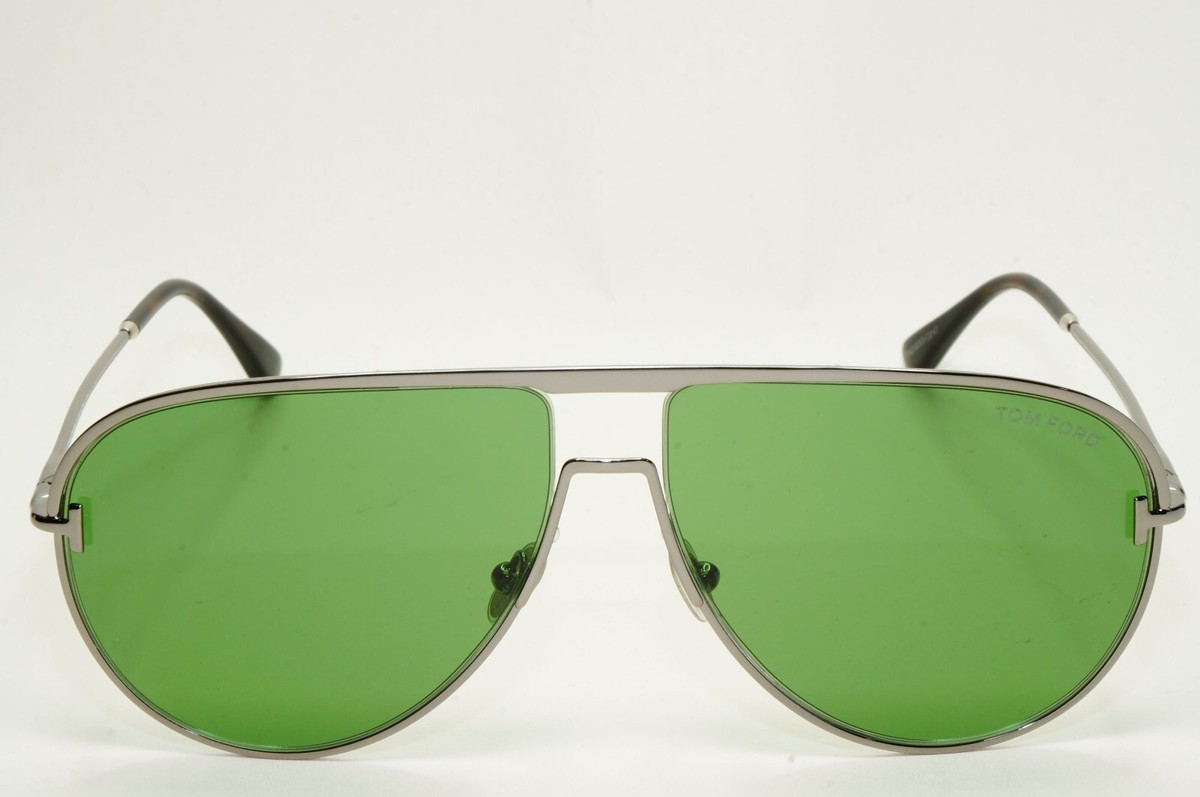 Tom Ford Sunglasses Theo Gunmetal Green Metal Pilot FT0924 TF 924