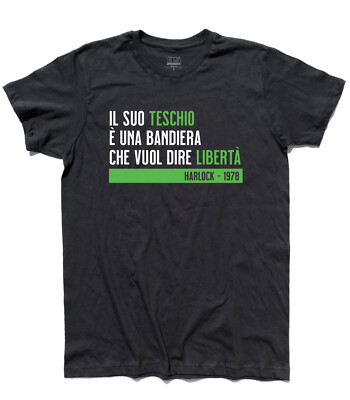 T-shirt donna Il suo teschio è una bandiera Capitano pirata spazio