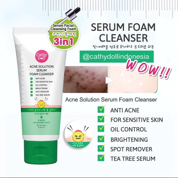acne solution serum foam cleanser