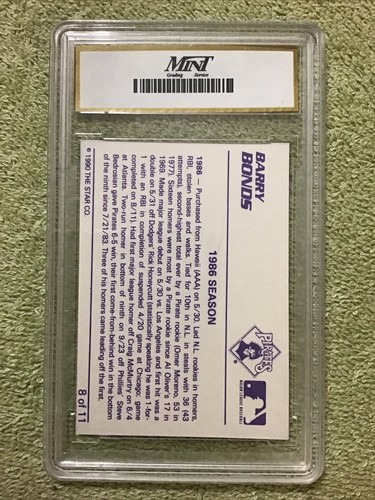 Star Barry Bonds #8 Piratas Gigantes 1990 graduado MGS 10 gema como nuevo - Imagen 2 de 2