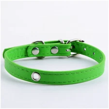 Puppy Dog Adjustable Neck Ring Strap PU Leather Cat Kitten Collar Safety Buckle