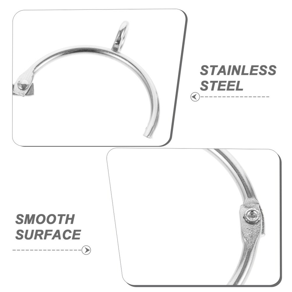 20pcs Stainless Steel Curtain Hooks Ring Shower Rings for Curtain