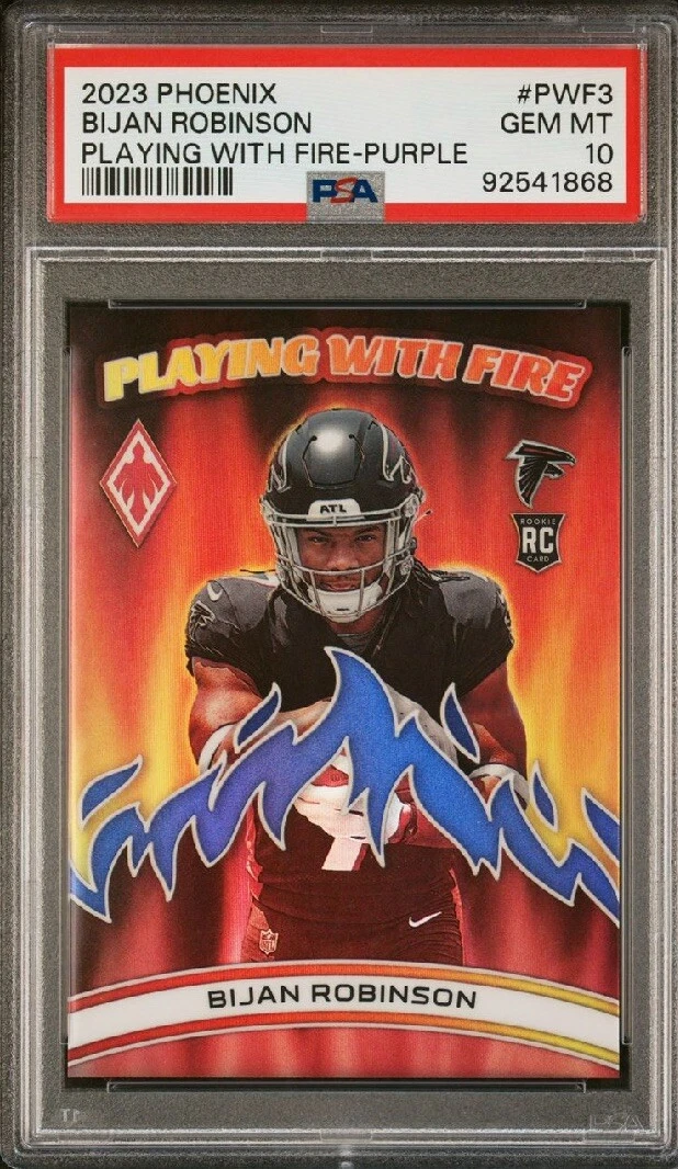 Bijan Robinson Panini Phoenix Playing With Fire #PWF3 Purple