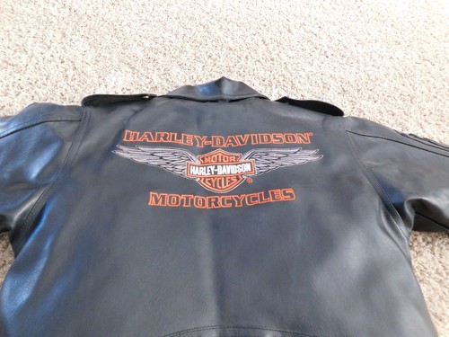 25-781 NWOT Childs size 7 Youth Harley Davidson Black Leather Jacket Coat Cycle - Picture 14 of 14