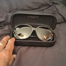 Coach HC8233 Oversized Black Plastic Sunglasses Gray Mirrored UV400 59-17