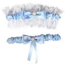 Lace Wedding Garters for Bride with Pearl Party Prom Leg Garter Belt White li...