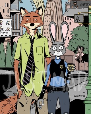 Zootopia - Art Print by Justin Madson - 8 x 10 Movie Illustration