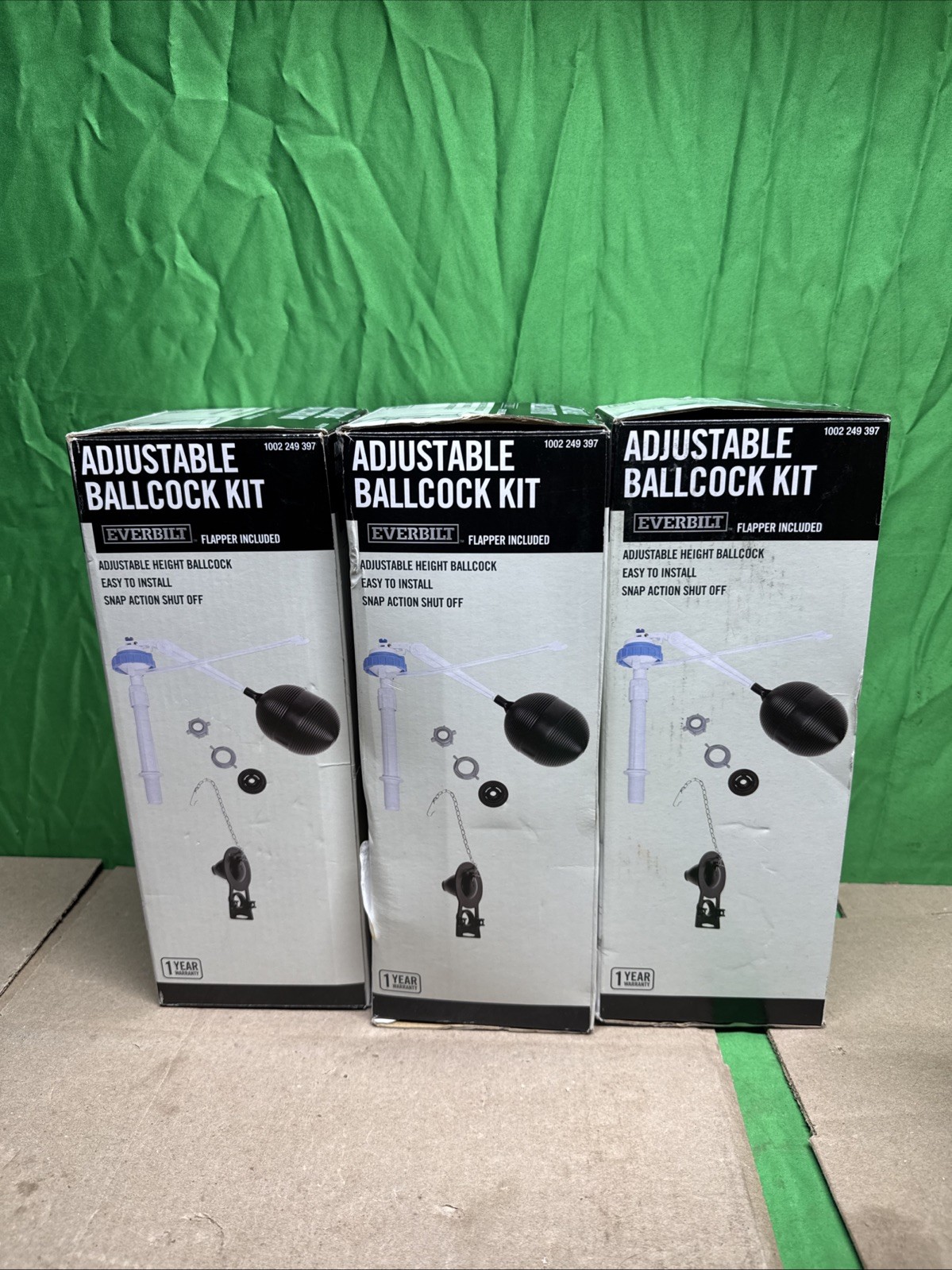 LOT OF 3 Everbilt Adjustable Ballcock Kit 1002 249 397