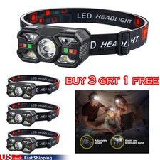 Rechargeable Headlamp Super Bright LED Head Light Forehead Flashlight Outdoor US