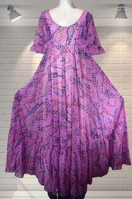 Vintage Full Sweep Floaty Volant Chiffon Party Maxikleid RONALD JOYCE