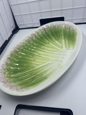 Vintage Asparagus Platter - Ceramic Serving Tray Plate - French Or Majolica?