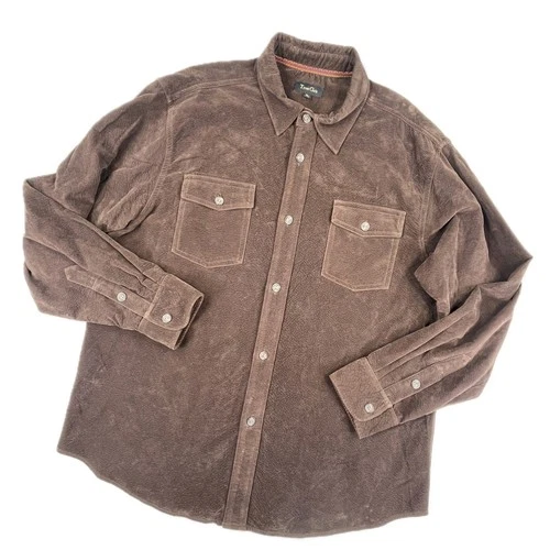True Grit Pebble Pile Fleece Shirt Jacket XL Brown Button Down Shacket Rugged - product listing photo
