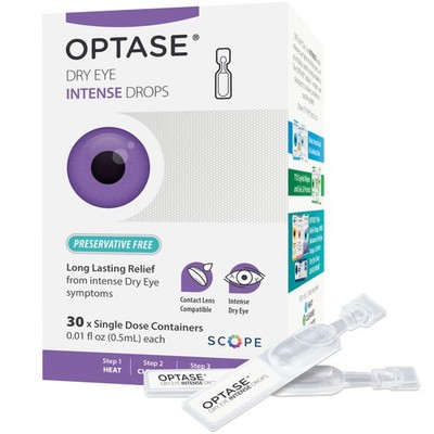 Optase Dry Eye Intense Drops, 30 Single Dose Vials   Vials, Clear 